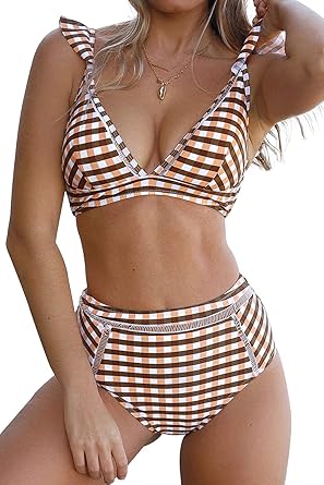 gingham bikini high waisted