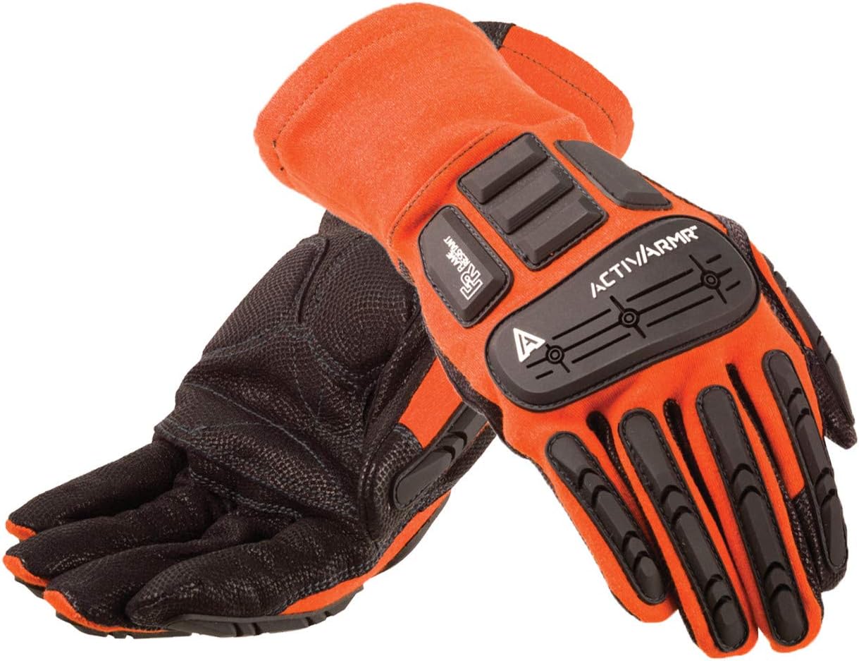 Ansell ActivArmr 97-200 Digital Goat Skin Leather Flame Resistant/Impact Protection HVAC Glove, Abrasion/Cut Resistant, Size 11 (Pack of 1 Pair)