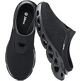 Jakcuz Mens Mules Open Back Loafers House Shoes Cushion Outdoor Walking Shoes Black Size 8