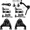 SCITOO 14pcs 4WD Front Suspension Kit Upper Control Arm Lower Ball Joints Sway Bar Links Inner Outer Tie Rods Adjusting Sleeves Fit 1998-2004 For Chevy S10 1998-2001 For GMC Jimmy