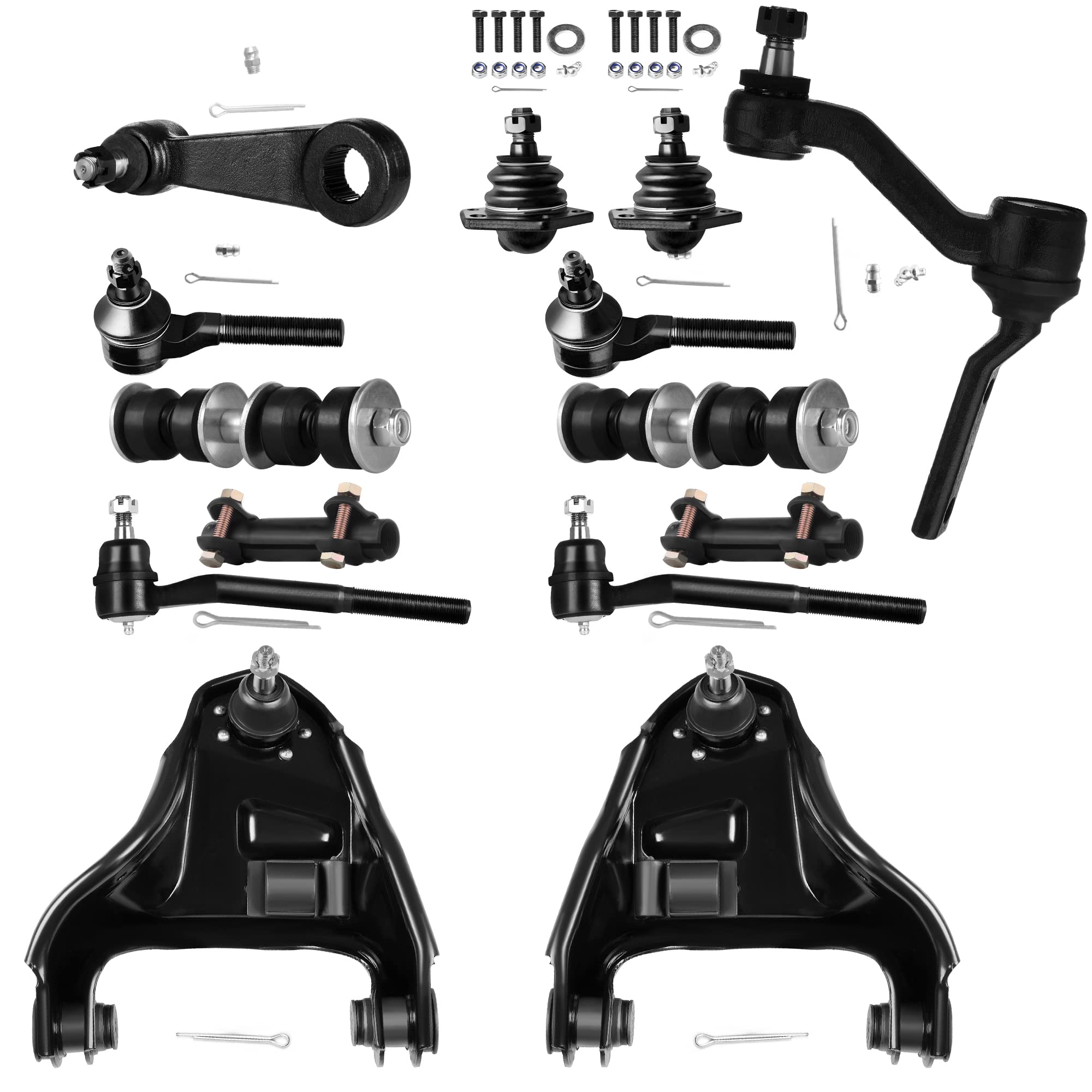 Photo 1 of SCITOO 14pcs 4WD Suspension Kit For 1998-2004 For Chevy S10 1998-2005 Blazer 1998-2004 For GMC Sonoma 1998-2001 Jimmy w/Suspension Parts Upper Control Arm Ball Joint Sway Bar Link Tie Rod End