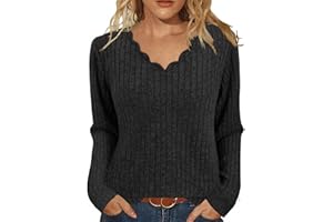 JomeDesign Womens Sweaters Casual Long Sleeve V Neck Lightweight Tunic Pullover Sweater Tops