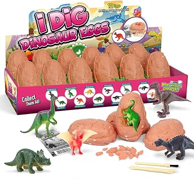 Amazon Co Jp 恐竜の卵の発掘キット恐竜の発掘キット12個のユニークな恐竜のおもちゃが付いた12個の恐竜発掘キット卵のおもちゃ古生物学教育科学の贈り物 スポーツ アウトドア