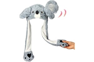 Easfan Animal Hat with Plush Moving Ears Jumping Pop Up Beating Hat Dress Up Cosplay Easter Birthday Gift for Kids, 22''