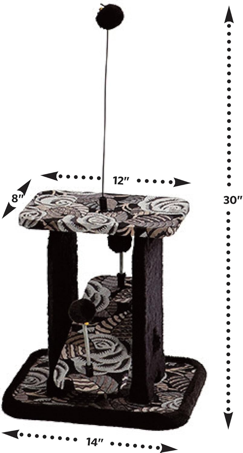 MidWest Homes for Pets Cat Tree | "Resort" Cat Tree / Cat Furniture, 4-Tier Cat Tree w/ Sisal Wrapped Cat Scratching Support Posts, Hanging Cat Bunker Bed & High Canopy Cat Perch, Blue / White Pattern, Large Cat Tree : Cat Houses And Condos : Pet Supplies