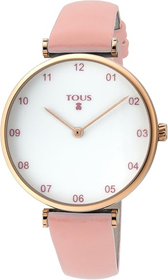 RELOJ TOUS CAMILLE DE ACERO IP ROSADO CON CORREA DE PIEL ROSA ...