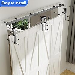 CCJH 96" Bi-Folding Sliding Barn Door Hardware Kit