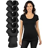 Emmalise Women T-Shits Scoop Neck Short Sleeves Tops Value Six Pack
