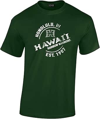 Amazon.com : Hawaii Rainbow Warriors College Short Sleeve 100% Cotton Tee, Forest Green, LG 