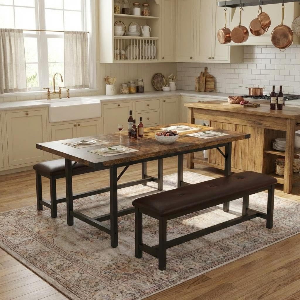 Photo 1 of ***MISSING INSTRUCTIONS*** IDEALHOUSE Dining Table Set 3 Piece Extendable Kitchen Table & Bench