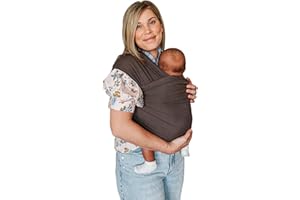 Moby - Classic Baby Wrap Carrier for Newborns & Infants, Hands-Free Newborn Wrap Swaddle Holder - Hickory