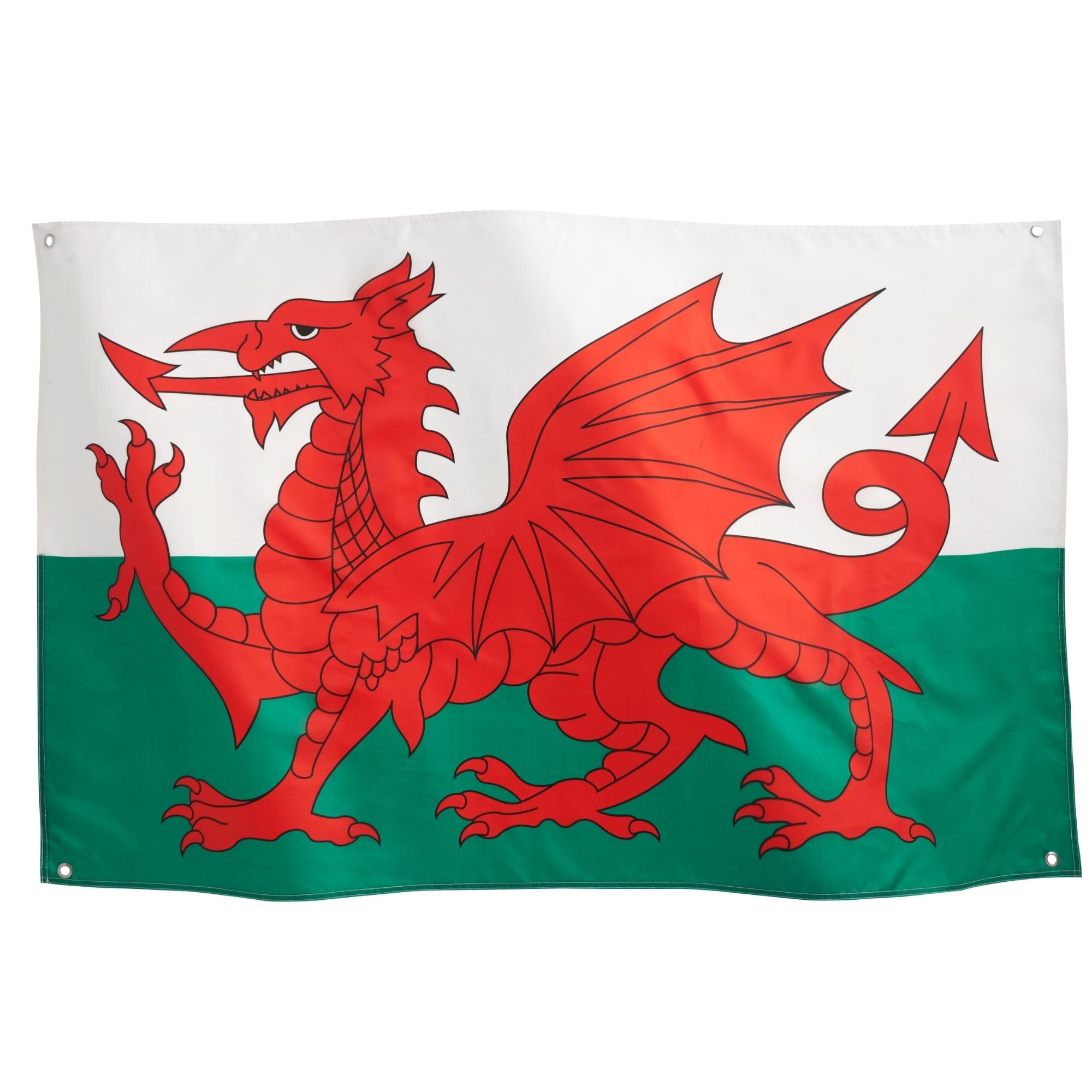 Runesol Wales Flag 3x5ft, 91x152cm, Six Nations Rugby, Welsh Dragon Banner, St David's Day, Brass Eyelet in Every Corner, Football, Rugby, Premium Flags, Inside, Outside, Vivid Colours — image 1