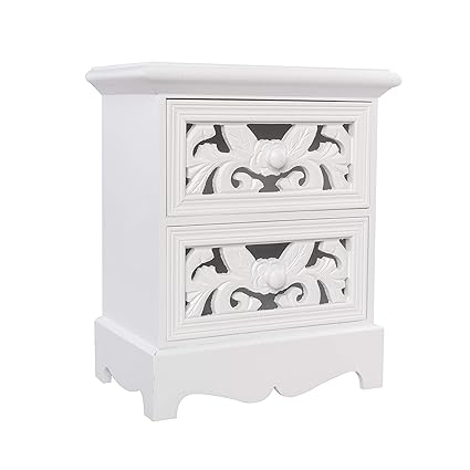 Elbmobel Chest Drawers Vintage White 2 Drawers Amazon Co Uk
