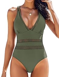 AI'MAGE Women One Piece Swimsuit Sexy V Neck