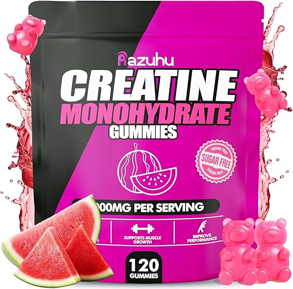RAZUHU CREATINE MONOHYDRATE GUMMIES 4G PER SERVING, CREATINE...