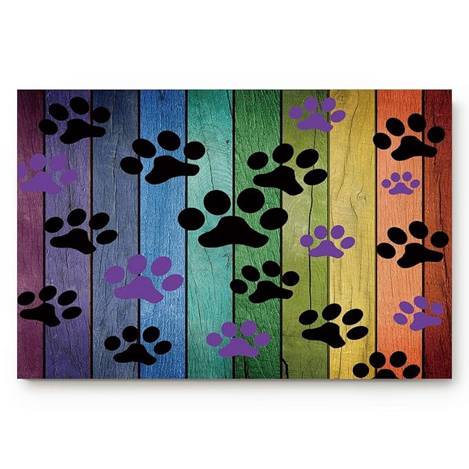 ALAGO Dirty Dog Paw Prints Doormats Entrance Front Door Rug Outdoors