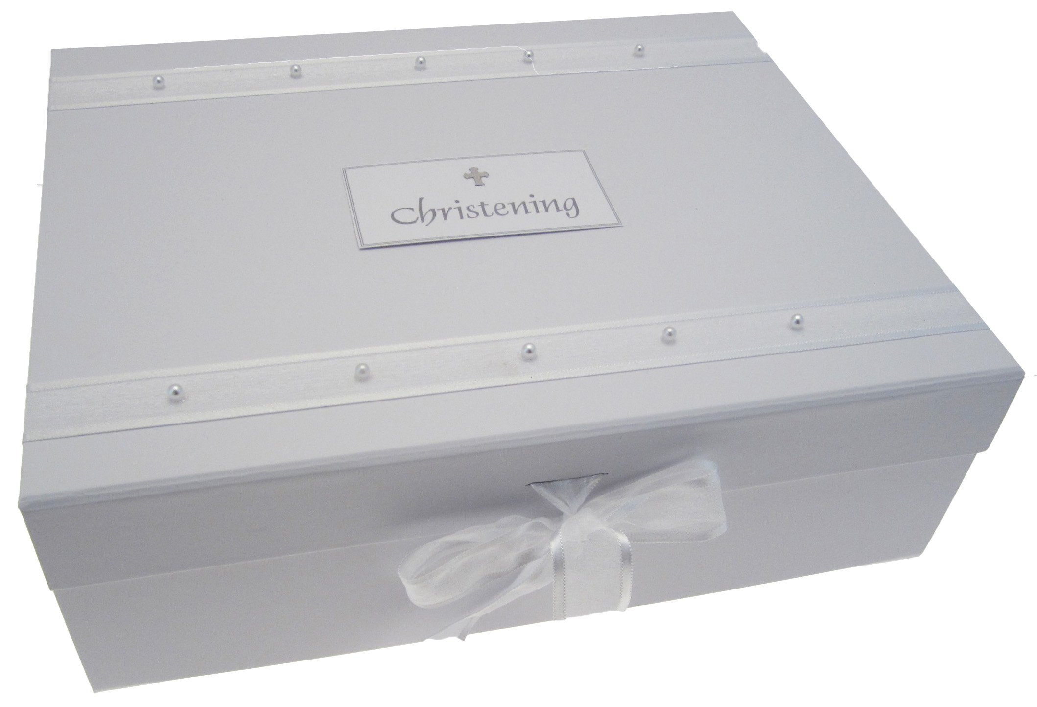 Christening A4 Keepsakes Box (Pearl)
