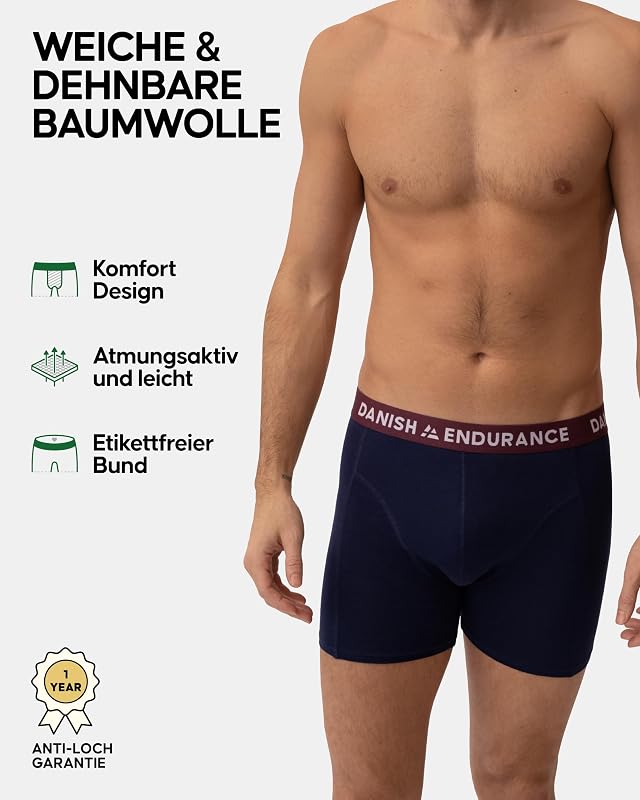 Herren Boxershorts, 6 Pack, Retroshorts aus weicher Baumwolle (Mehrfarbig (3X Schwarz, 1x Grün/Orange, 1x Marineblau/Bordeaux, 1x Retro), m)