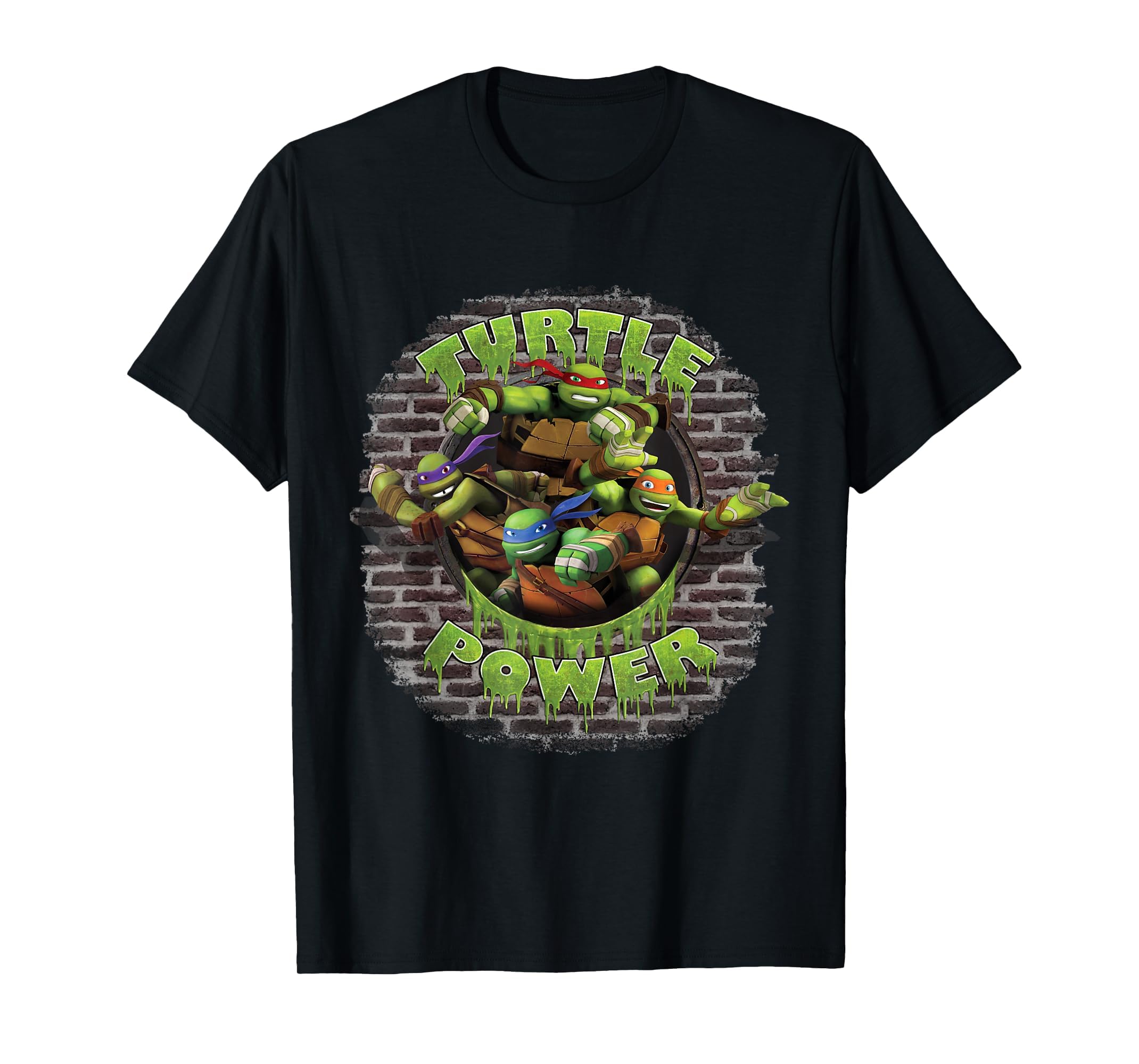 TMNT Text Ninjas Only Stamp Ninja Turtles T-Shirt, Men, Black, Large