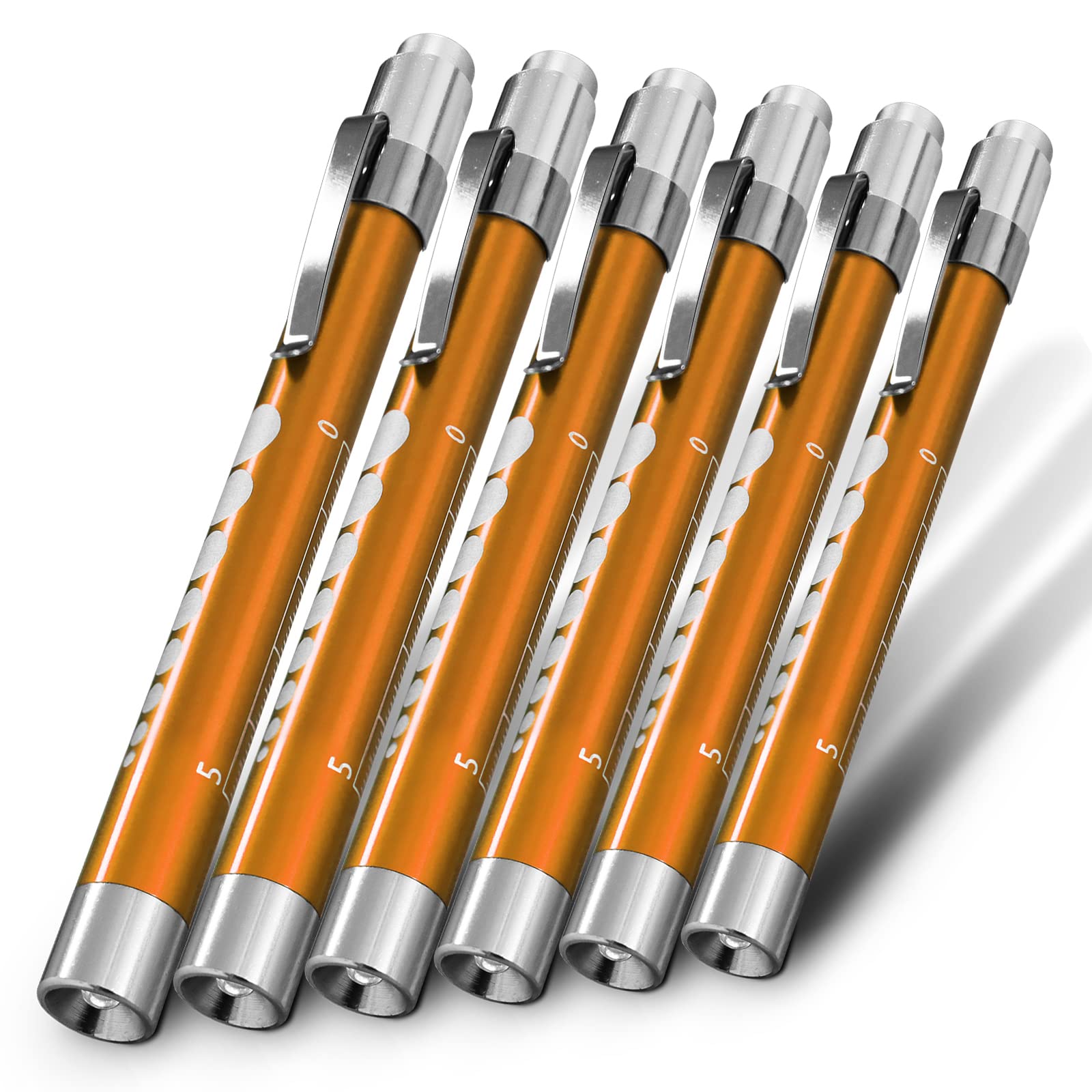 RE-GEN Doctors Nurses Reusable Aluminium LED Pen Light Diagnostics Inspection Penlight Pocket Torch Flashlight (6, Gold)