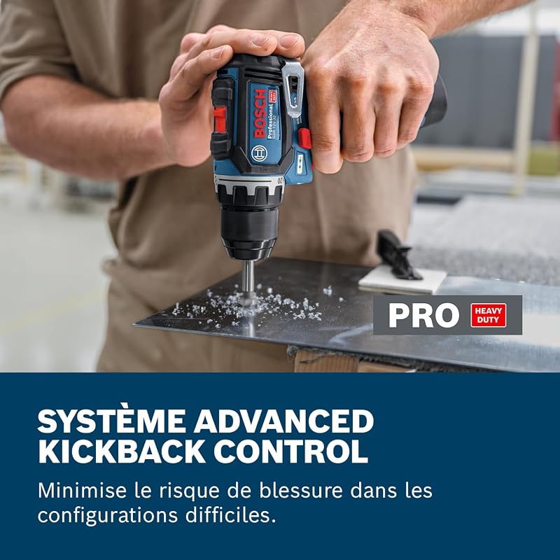 perceuse-visseuse 12V sans-fil GSR 12V-32 (Advanced KickBack Control, moteur sans charbons, avec batterie 2,0 Ah, GAL 12V-20, sac à outil)