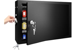 XDEER Key Box Wall Mount,65 Keys, Key Organizer Cabinet,Key Storage Box Safe with Combination Lock for Hotels & Office & Companies & Car Dealerships-Black