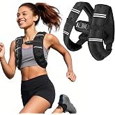 Zikopomi Weighted Vest Woman Man, 6lb/8lb/12lb/16lb/20lb/25lb/30lb Weight Vest with Reflective Stripes for Workout, Strength Training, Running, Fitness, Muscle Building, Weight Loss, Rucking Vest