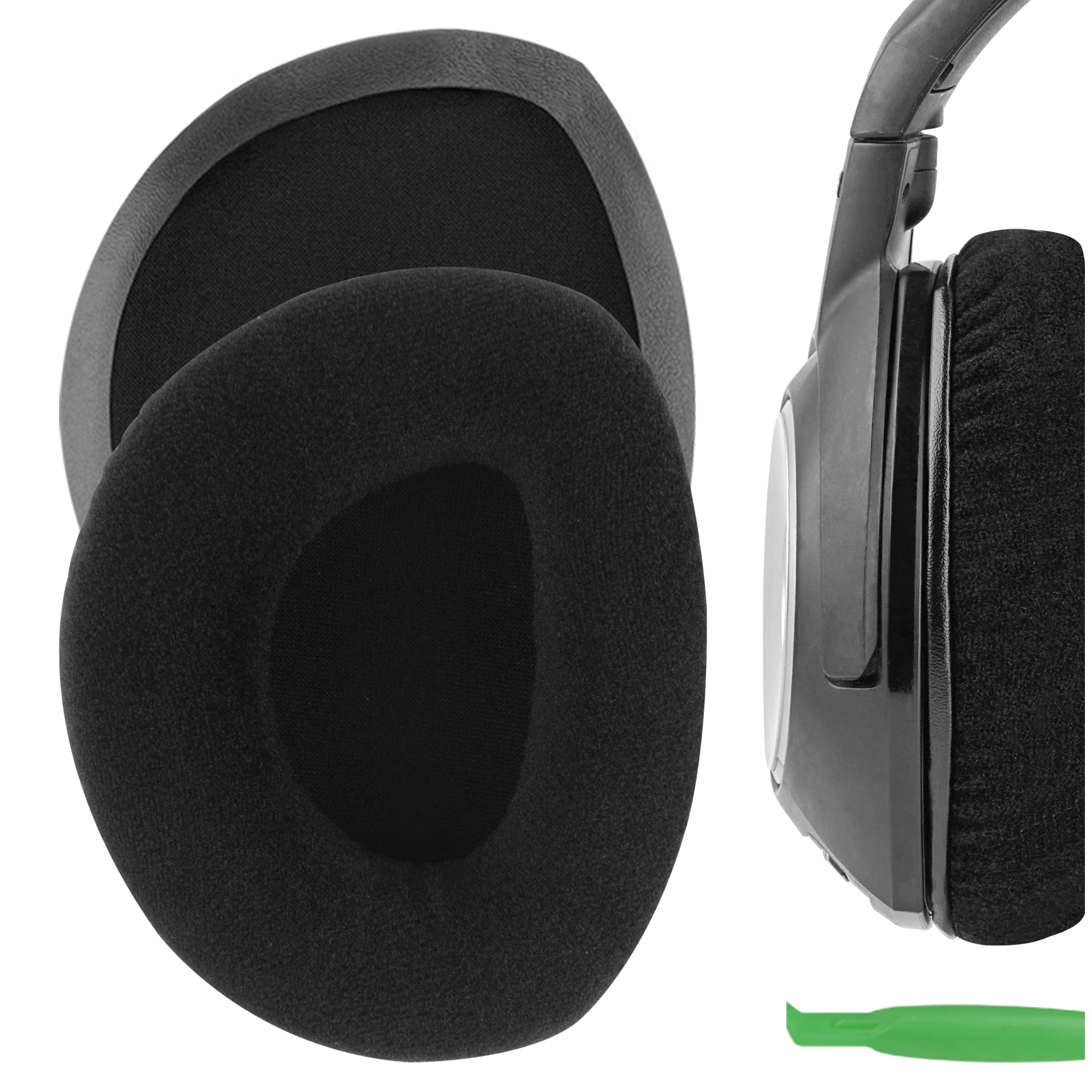 Geekria Comfort Velour Replacement Ear Pads Compatible with Sennheiser RS160, HDR160, RS170, HDR170, RS180, HDR180 Headphones, Ear Cushions (Black)