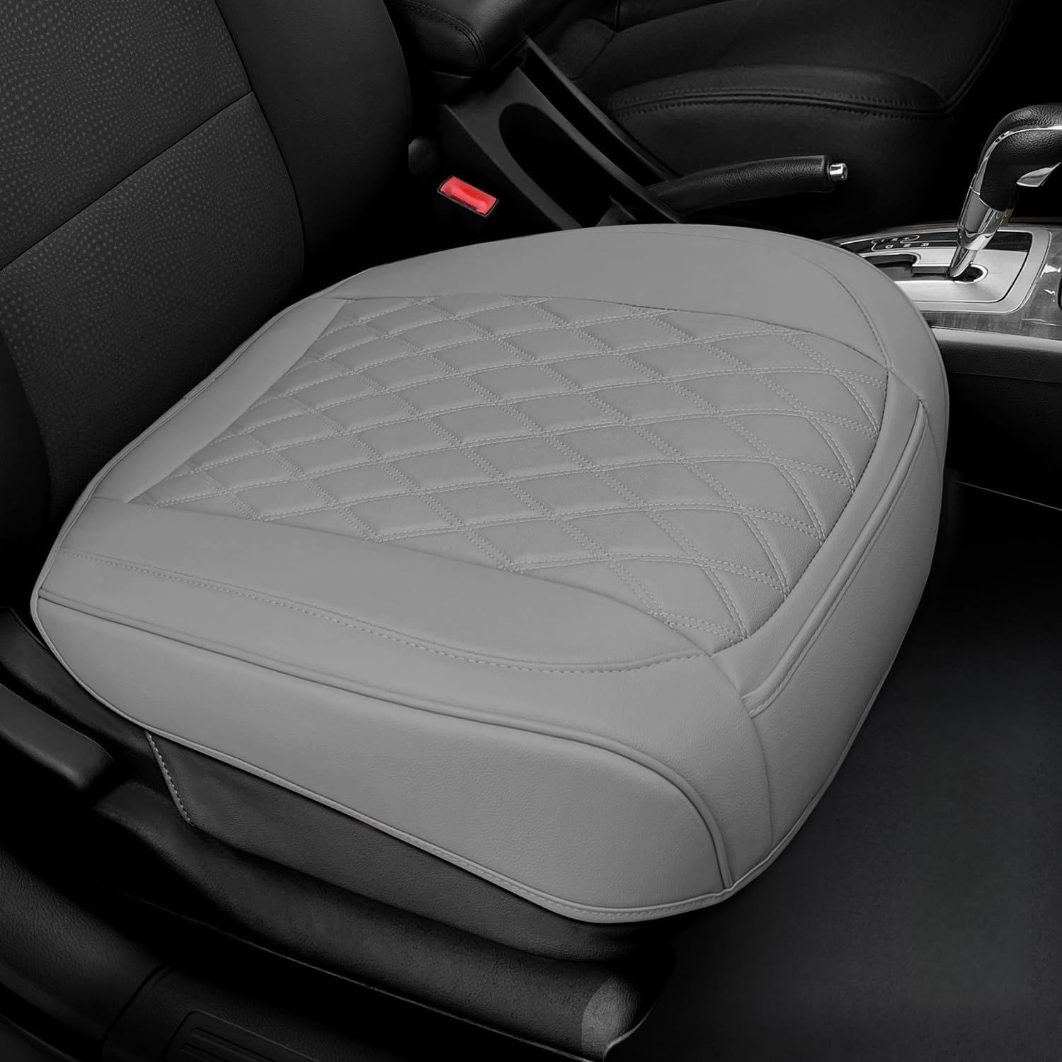Photo 1 of 1 Pack Leather Front Car Seat Cover Bottom Car Seat, Anti-Slip and Full Wrap Driver Car Seat Protectors, Luxury Waterproof Bottom Auto Seat Cushion Pad Mat for Most Vehicles(Gray)