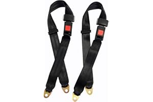 2 Point Adjustable Seat Safety Belt Universal Lap Seatbelt for Club Golf Cart, Go Kart, Van, VR, UTV and Buggies Vehicle Truc