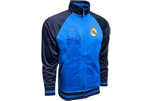 Icon Sports Group Men's Real Madrid Full Zip Track Jacket With Real M. Big Logo on Front