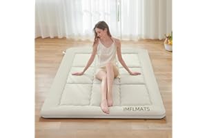 imflmats Japanese Floor Mattress Futon Mattress Twin Size (39"x80") Foldable Tatami Mattress Portable Roll Up Sleeping Pad for Adults,Guest Bed,Dormitory,Camping,Beige A