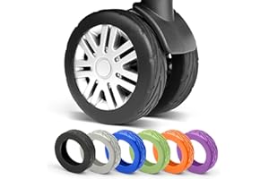 TSJLIKI 8-Pack Upgrade Luggage Wheel Covers, Wear-Resistant & Anti-Noise Silicone Protectors for 5-6cm Spinner Wheels, Univer