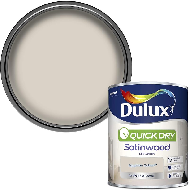 Dulux Quick Dry Satinwood Paint Wood Metal Egyptian Cotton 750ml Water-Based