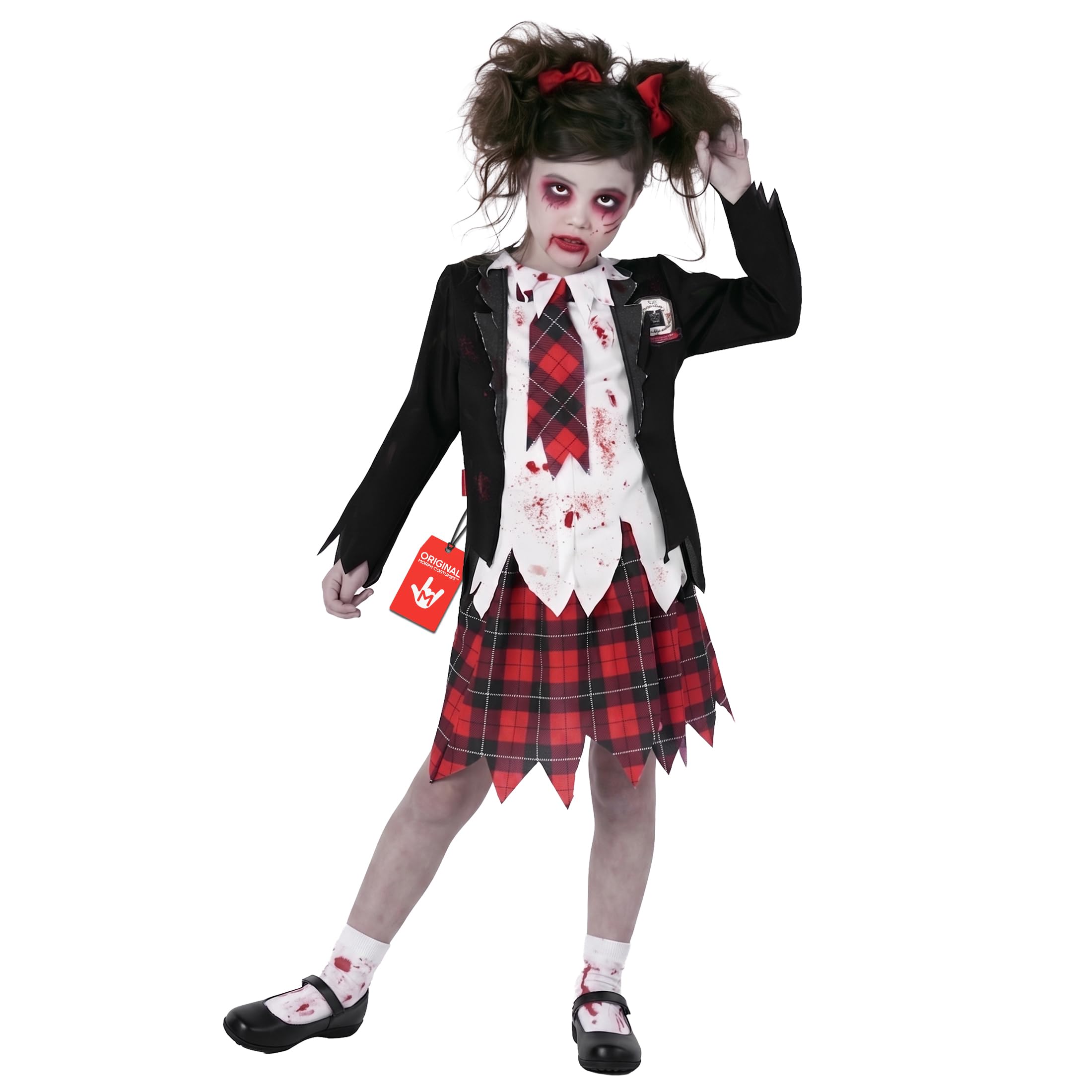 Morph Zombie School Girl Halloween Costume, School Girl Zombie Costume Kids, Scary Costumes For Kids, Halloween Costumes For Girls M
