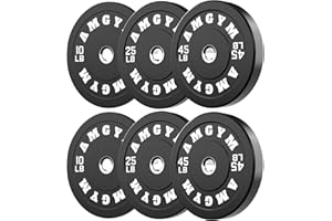 AMGYM 2 Inch Bumper Plates，10-500lbs，Barbell Rubber Olympic Weight Plates Set for Home Gym, Strength Training & Weight Lifting, Multiple Options Colors
