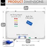 Nyxi Whiteboard 70x50 cm Dry-Wipe Magnetic Aluminium Frame with Zinc Sheet view 2