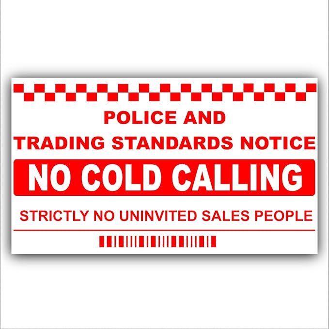 Platinum Place 1 x No Cold Callers,Salesman Calling Warning House Large ...