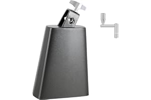 EASTROCK Cowbell, Steel Cowbell 7- inch Hand Percussion Cowbells Based on Quenching Process for Drum Set，Drum Key