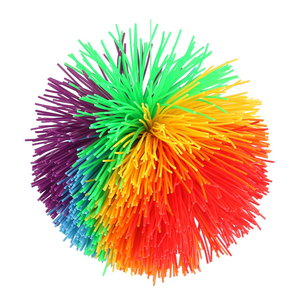 VGEBY1 Toy Stringy Balls, Stress Relief Rainbow Colorful Sensory Toy Ball Shape Silicone Construction