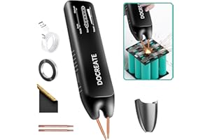 Docreate Battery Spot Welder, 11 Gear Adjustable Handheld Spot Welder, Automatic and Manual Modes, Welding Plated Nickel Sheets 0.1-0.25mm，for DIY 18650 Battery, Welding Nickel Sheets, Iron