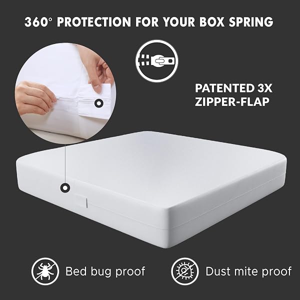 DEGREE OF COMFORT TWIN BOX SPRING ENCASEMENT – BED BUG PROOF ZIPPERED DUST MITE WATERPROOF HYPOALLERGENIC SIX-SIDED COVER, 8-11” DEPTH