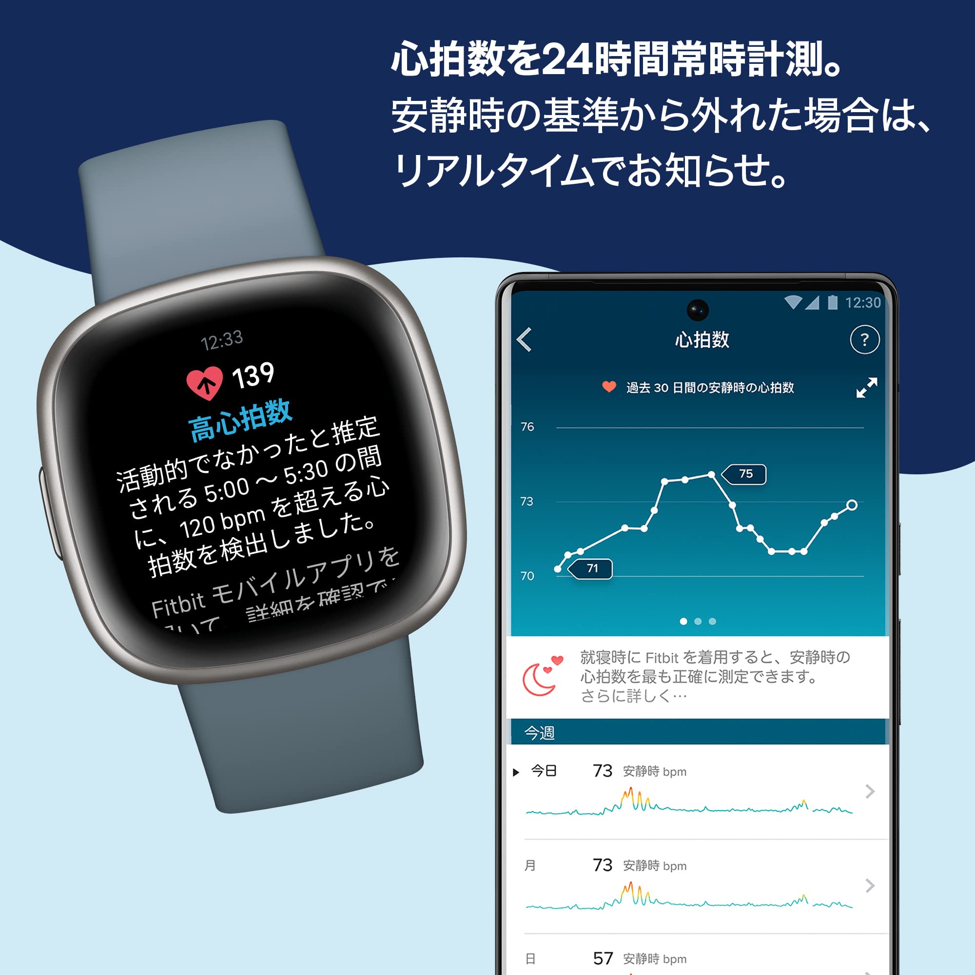 (Suica Compatible) Fitbit Versa 4 Smart Watch with Reminder Function, Waterfall Blue [6 Days Battery Life / Equipped with Alexa / GPS Compatible] FB523SRAG-FRCJK
