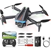 Drone with Camera for Adults, Brushless RC Quadcopter, 2 Batteries | 1080P HD camera, altitude hold, waypoint fly, gesture selfie, 3D flip, one-key control, travel camping hiking gift