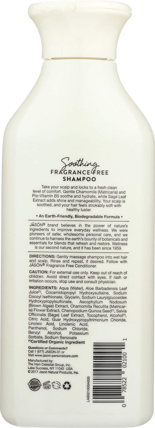 Jason Natural Products 58609 Fragrance Free Shampoo Amazon Ca Home Kitchen