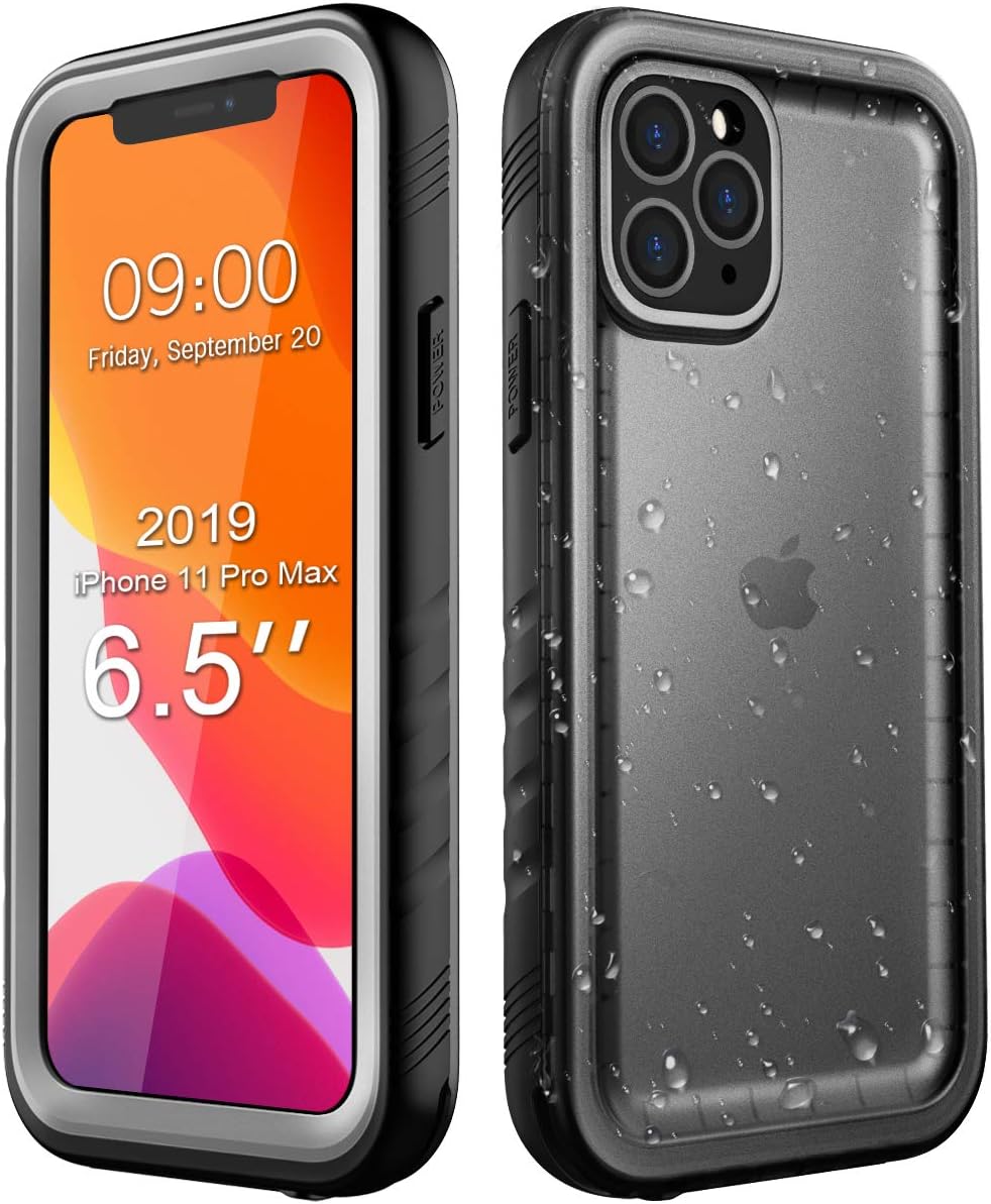 Cozycase IP68 Certified Waterproof Shockproof and Dustproof with Built-in Screen Protector 360° Full Body Protection Underwater Case Cover for iPhone 11 Pro Max (6.5 inch 2019)