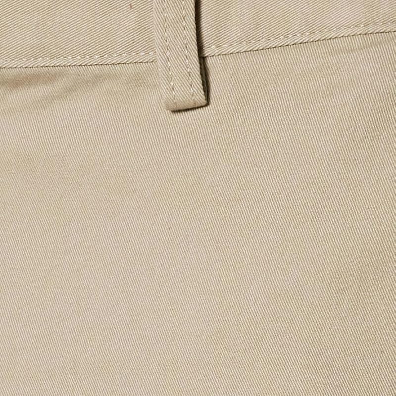 Pantalones Cortos Chinos de Corte Ajustado de 18cm Hombre, Caqui, 33W