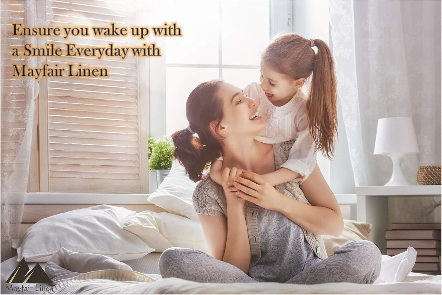 Mayfair Linen 100% Egyptian Cotton Sheets, Ivory Queen Sheets Set, 600 Thread Count Long Staple Cotton, Sateen Weave for Soft and Silky Feel, Fits Mattress Upto 18'' DEEP Pocket: Home & Kitchen