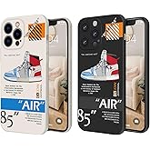 YIHOINGLSS 2 Pack Cool Shoes Compatible with iPhone 16 Pro Max Case,Sports Design Slim TPU Case with Camera Protection,Boys Girls Black and White 6.9inch