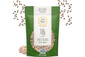 1000 Springs Mill Dry Pinto Beans - Non-GMO, Vegan-Friendly Bulk Pinto Beans with Resealable Bag - Used for Soups, Stews, Dips, Chili, Burritos, Refried Beans & More - 24oz (Pack of 1)